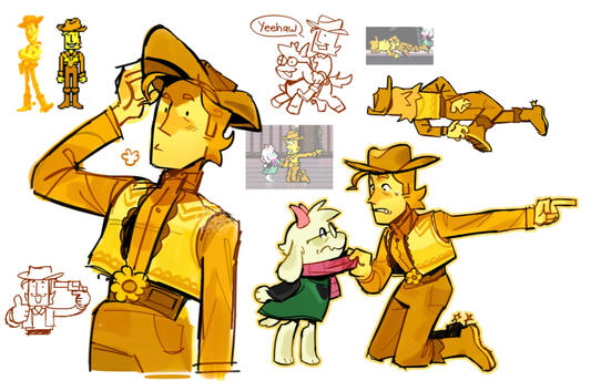 Yellow Deltarune doodles