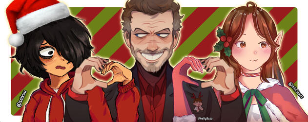 CHRISTMAS COLLAB WITH @seixuu (LEFT) and @Min.Tearz (RIGHT)